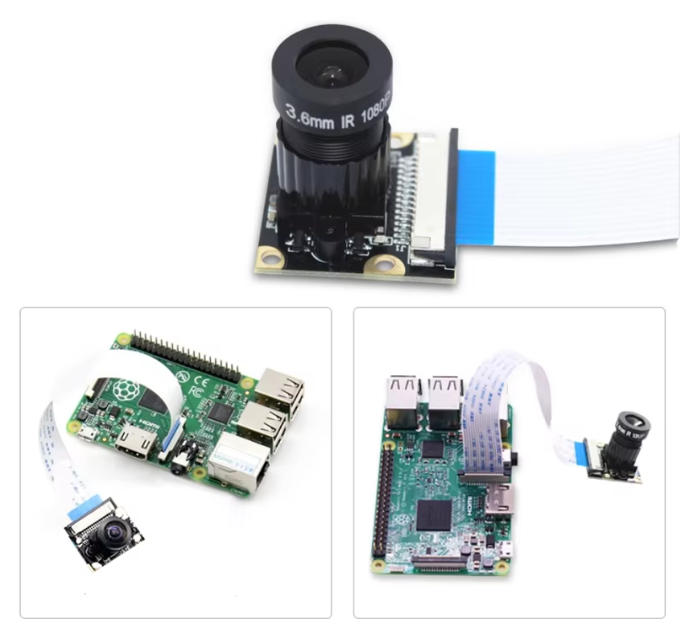 Raspberry Pi camera module, 5MP night vision camera, OV5647 camera board, 3.6mm fixed focus lens