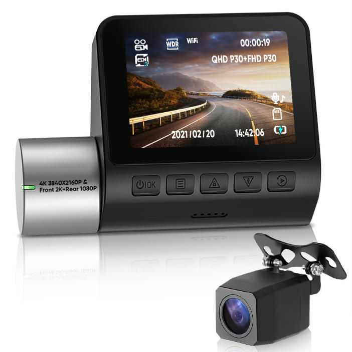 V50 Car Dahcam 4K Dual Cameras optional WiFi