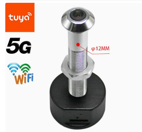 12mm Tuya Smart Peephole Camera with 180° wide-angle lens for home security