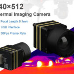 YXG609T 640x512 high-resolution infrared thermal imaging camera module core component mounted on an FPV RC drone for night vision and UAV thermal inspection.