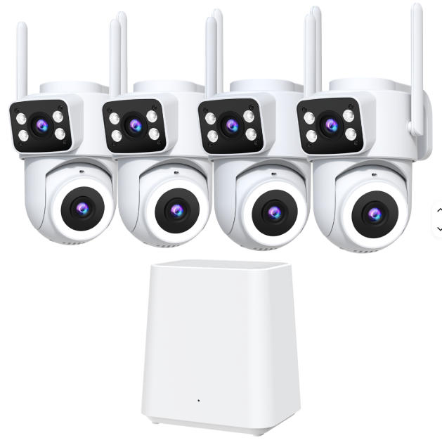 Joyllon Wireless Dual-Lens Camera NVR Kit for 24/7 Home Security Surveillance