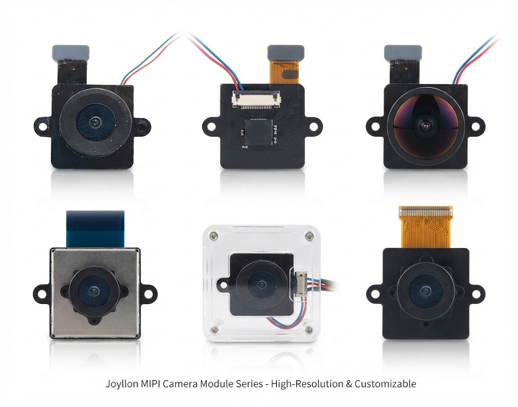 Joyllon HJ4689_ZFY-V1.0 4MP MIPI Camera Module with 30-pin connector and visible lens, presented as part of a diverse product series.