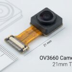 OmniVision OV3660 3MP camera module with 21mm FPC flex cable and 24-pin connector
