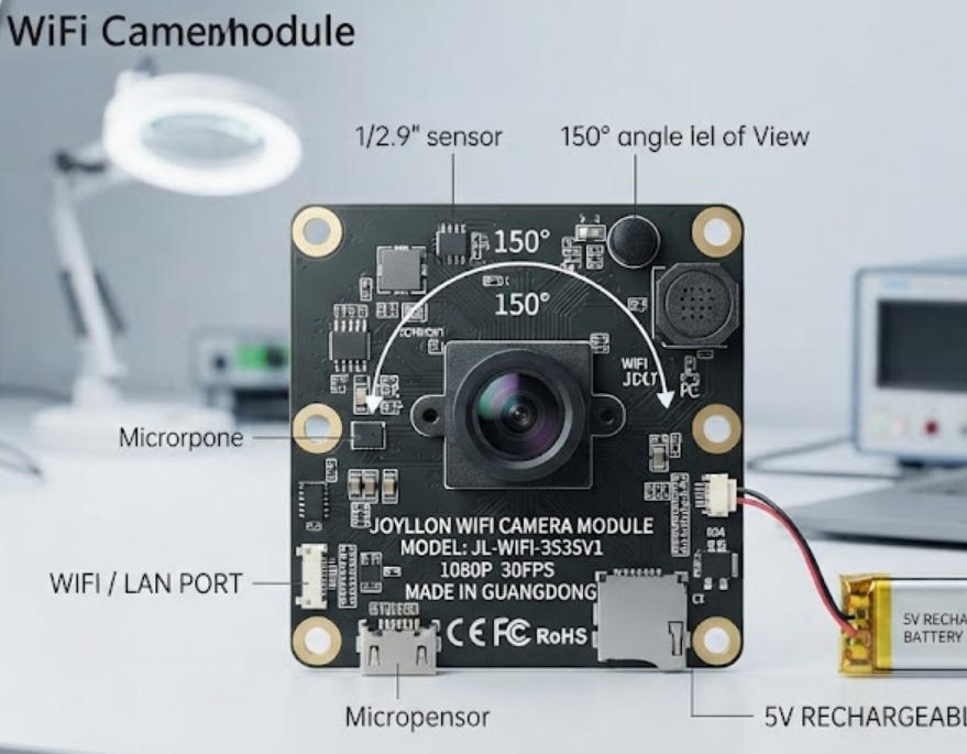 Joyllon 1080P WiFi Camera Module with 150-degree wide angle lens and SDK support manufactured in China
